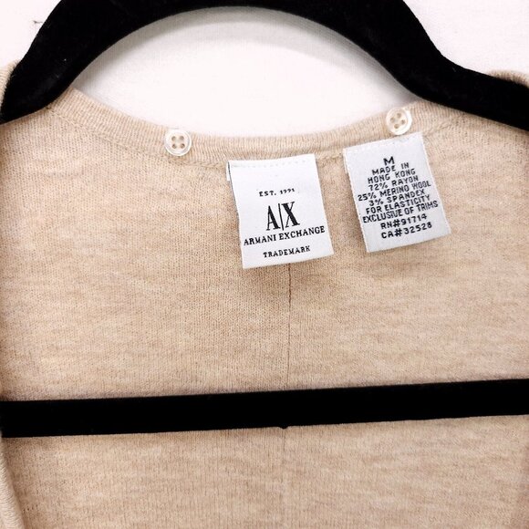 Armani Exchange Marino Wool Blend Cardigan Sweater Hook Closure Womens Medium - Picture 6 of 10